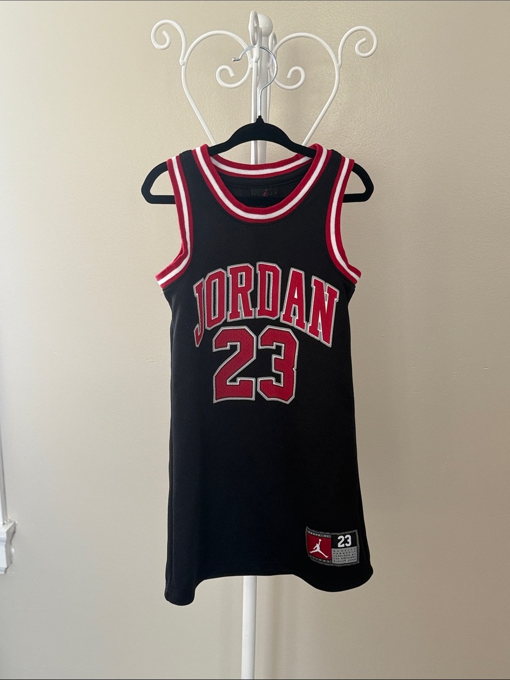 Jordan Black Sleeveless 23 Jersey Dress with Red Trim